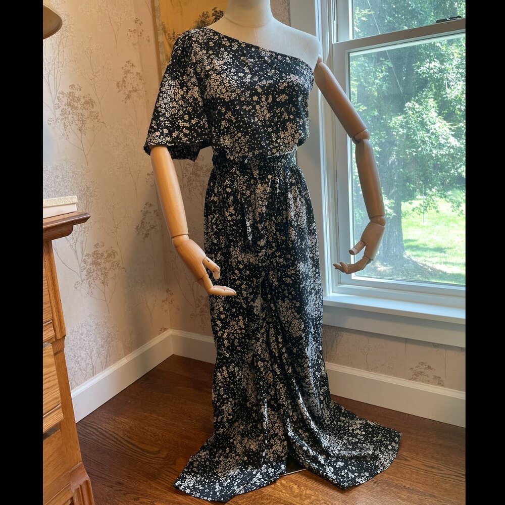 Topshop floral one shoulder jumpsuit